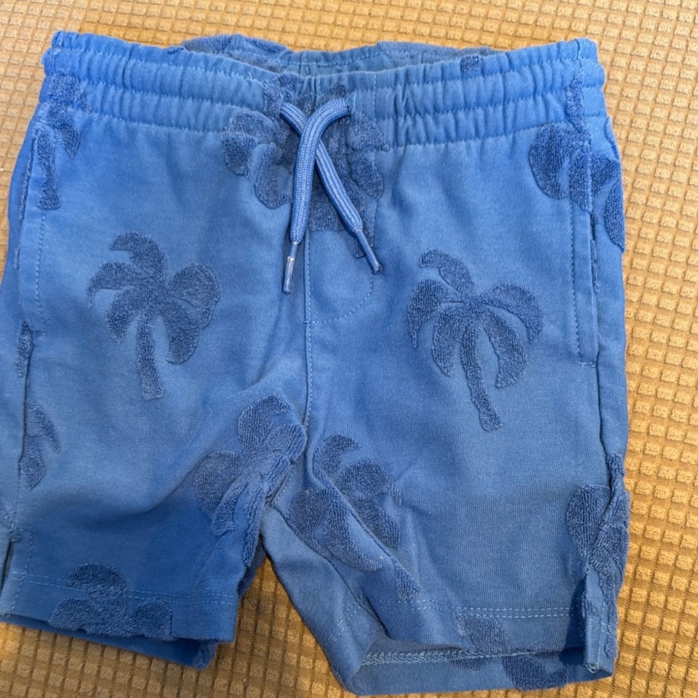Blue Palm Tree Patterned Men's Shorts